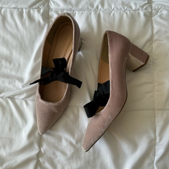 J. Crew Avery Velvet Pump with Bow - Picture 3 of 6